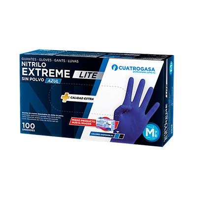 Luvas de Nitrilo Extreme Lite Cuatrogasa (Cx.100)